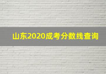 山东2020成考分数线查询