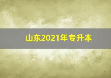 山东2021年专升本