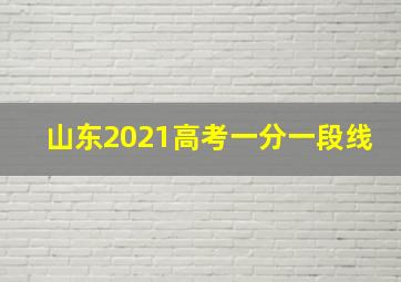 山东2021高考一分一段线