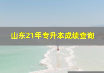 山东21年专升本成绩查询