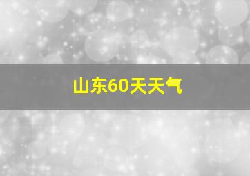 山东60天天气