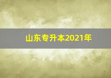 山东专升本2021年