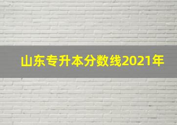 山东专升本分数线2021年