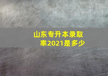 山东专升本录取率2021是多少