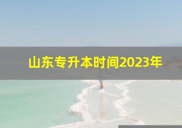 山东专升本时间2023年