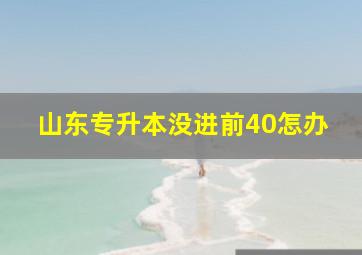 山东专升本没进前40怎办