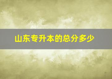 山东专升本的总分多少