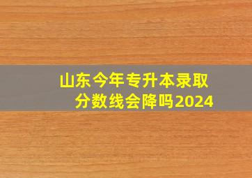 山东今年专升本录取分数线会降吗2024