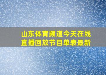 山东体育频道今天在线直播回放节目单表最新