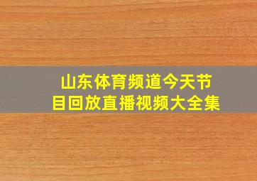 山东体育频道今天节目回放直播视频大全集