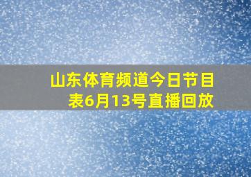 山东体育频道今日节目表6月13号直播回放