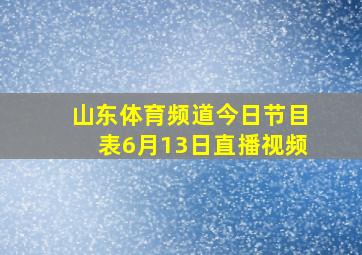 山东体育频道今日节目表6月13日直播视频