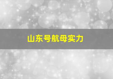 山东号航母实力