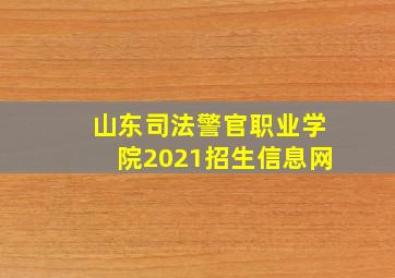 山东司法警官职业学院2021招生信息网