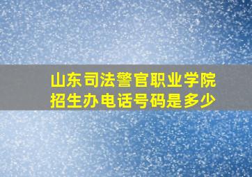 山东司法警官职业学院招生办电话号码是多少