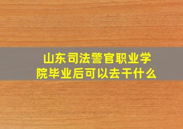 山东司法警官职业学院毕业后可以去干什么