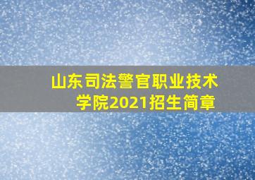 山东司法警官职业技术学院2021招生简章