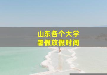 山东各个大学暑假放假时间