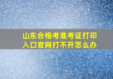 山东合格考准考证打印入口官网打不开怎么办