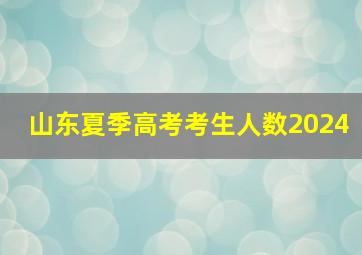 山东夏季高考考生人数2024