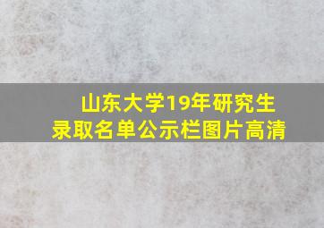 山东大学19年研究生录取名单公示栏图片高清