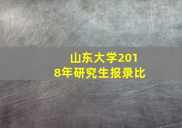 山东大学2018年研究生报录比