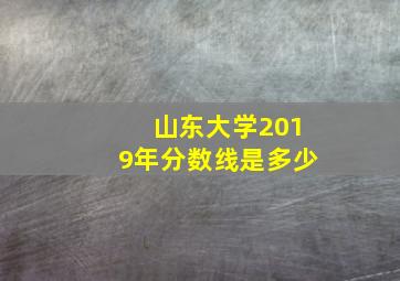 山东大学2019年分数线是多少