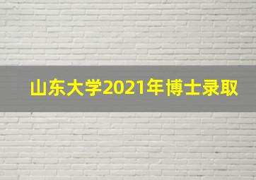 山东大学2021年博士录取