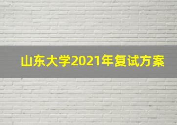 山东大学2021年复试方案