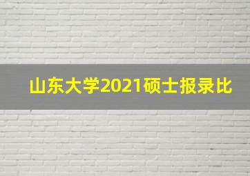 山东大学2021硕士报录比