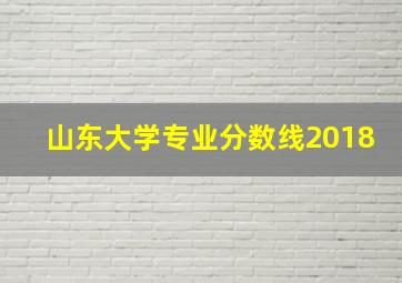 山东大学专业分数线2018