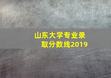 山东大学专业录取分数线2019