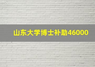 山东大学博士补助46000