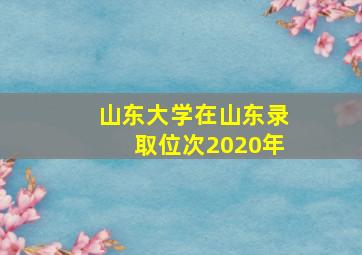 山东大学在山东录取位次2020年