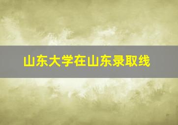 山东大学在山东录取线