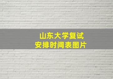 山东大学复试安排时间表图片