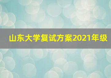 山东大学复试方案2021年级