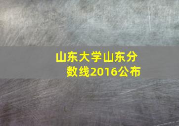 山东大学山东分数线2016公布