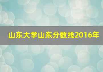 山东大学山东分数线2016年