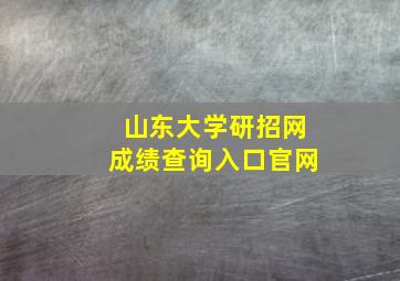 山东大学研招网成绩查询入口官网