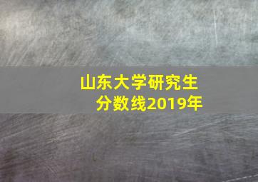 山东大学研究生分数线2019年