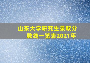 山东大学研究生录取分数线一览表2021年