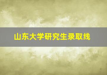 山东大学研究生录取线