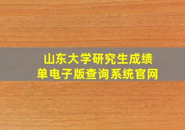 山东大学研究生成绩单电子版查询系统官网