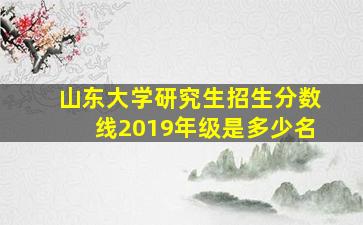 山东大学研究生招生分数线2019年级是多少名