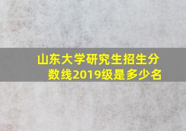 山东大学研究生招生分数线2019级是多少名