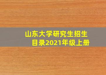 山东大学研究生招生目录2021年级上册