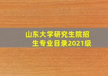 山东大学研究生院招生专业目录2021级