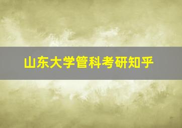 山东大学管科考研知乎