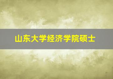 山东大学经济学院硕士